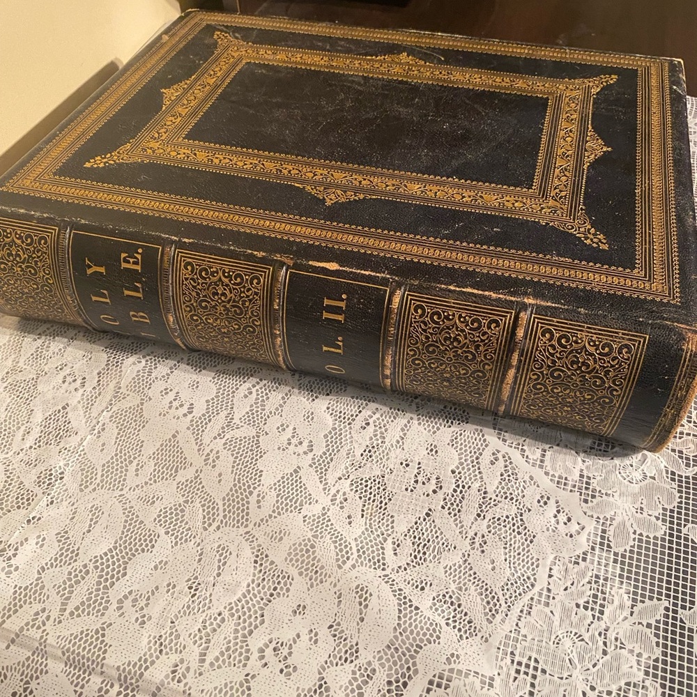 HOLY BIBLE VOL II REV ALEXANDER FLETCHER 1800’s 14.5” TALL